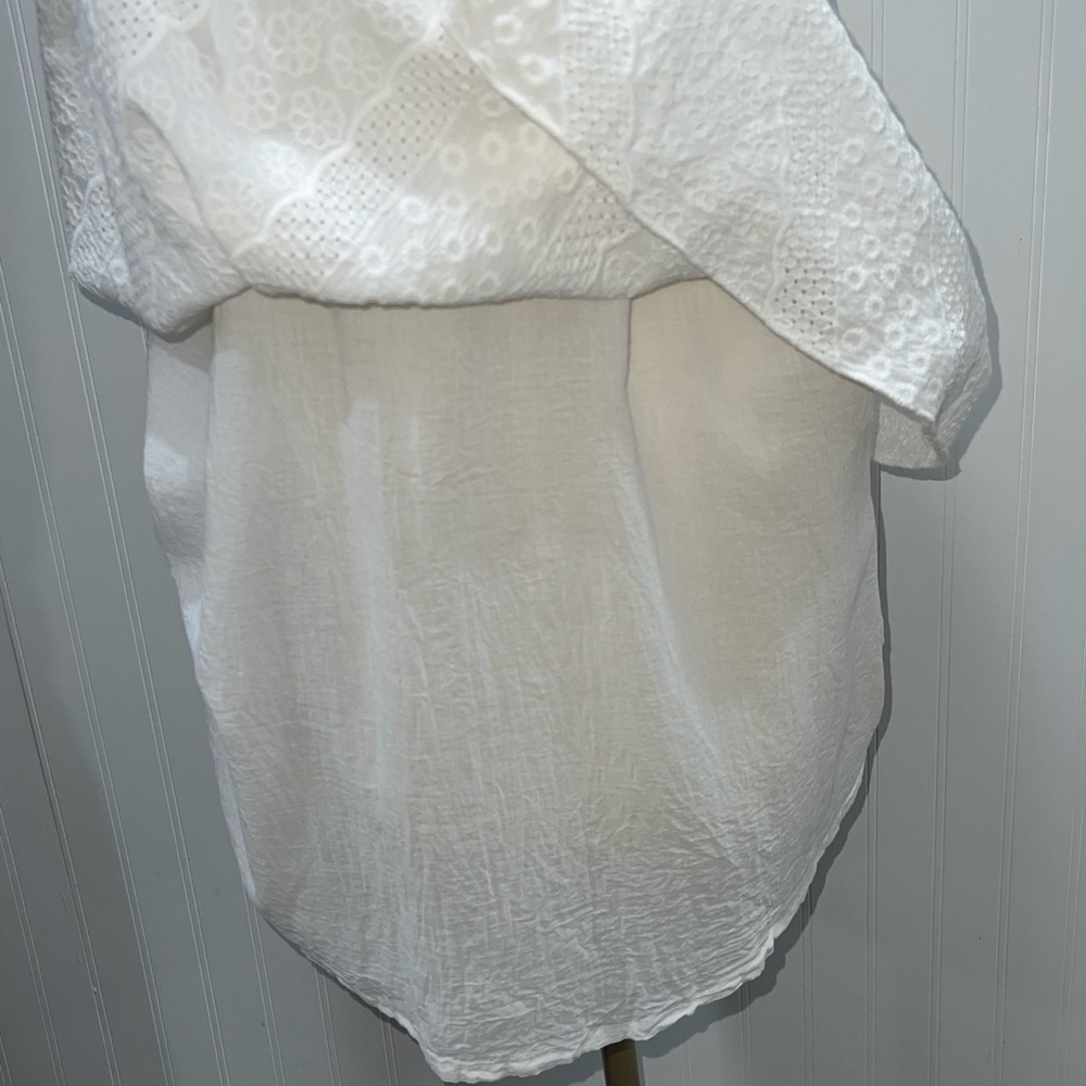 Calvin Klein White Textured/Eyelet Fabric Dress - Picture 3 of 5